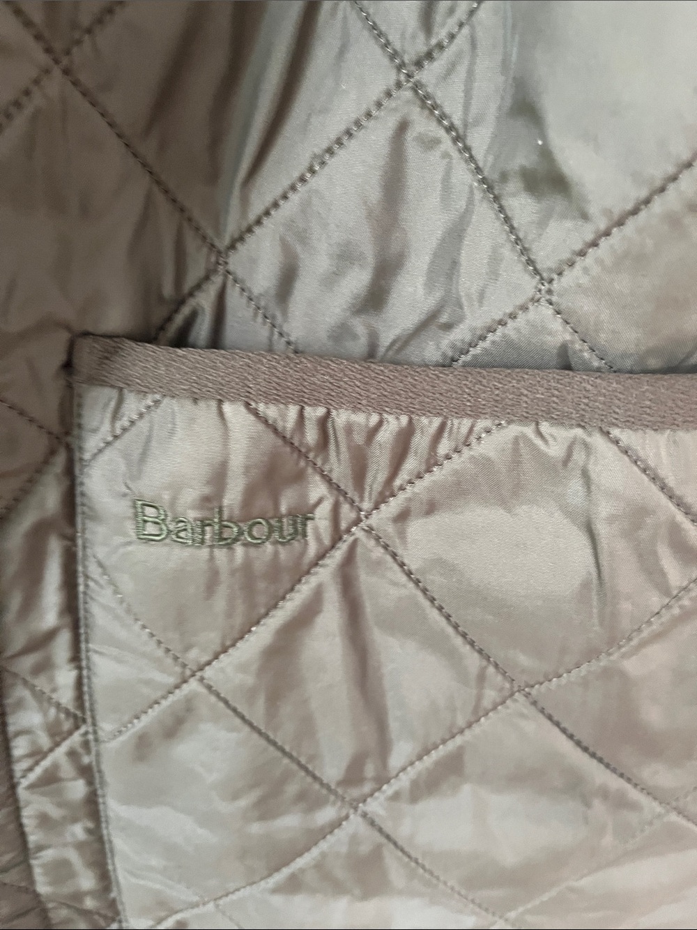 Barbour Quilted Green Vest Flannel Lined Embroidered Logo Sz Medium - Picture 4 of 5